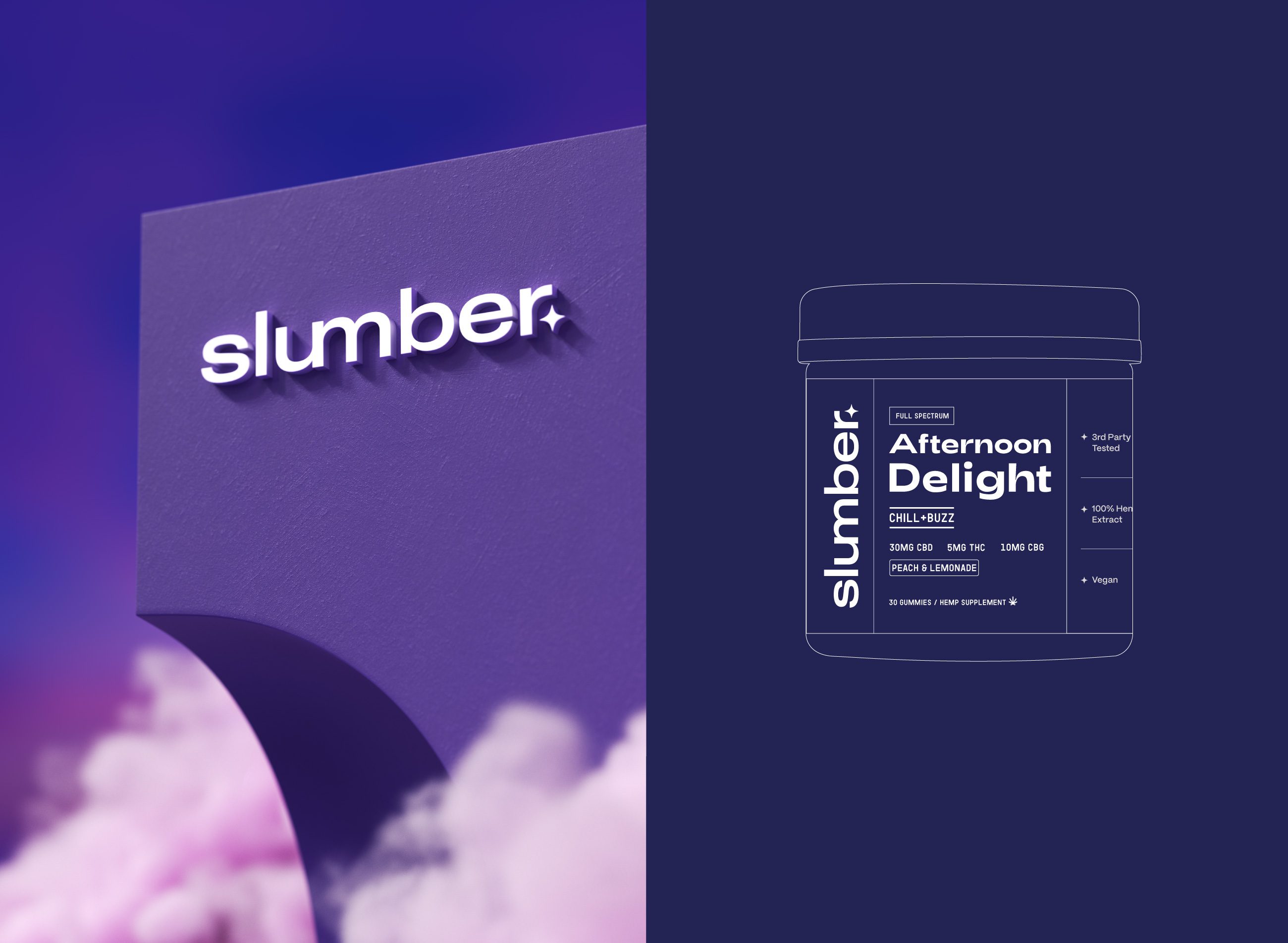 Slumber sign over clouds beside a line drawn jar diagram