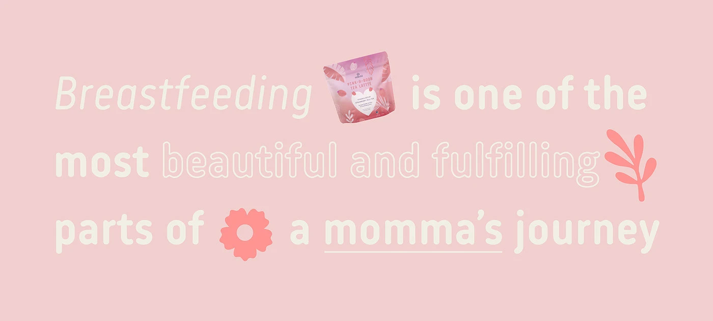 Pink Milksta type panel with flower icons set into the headline