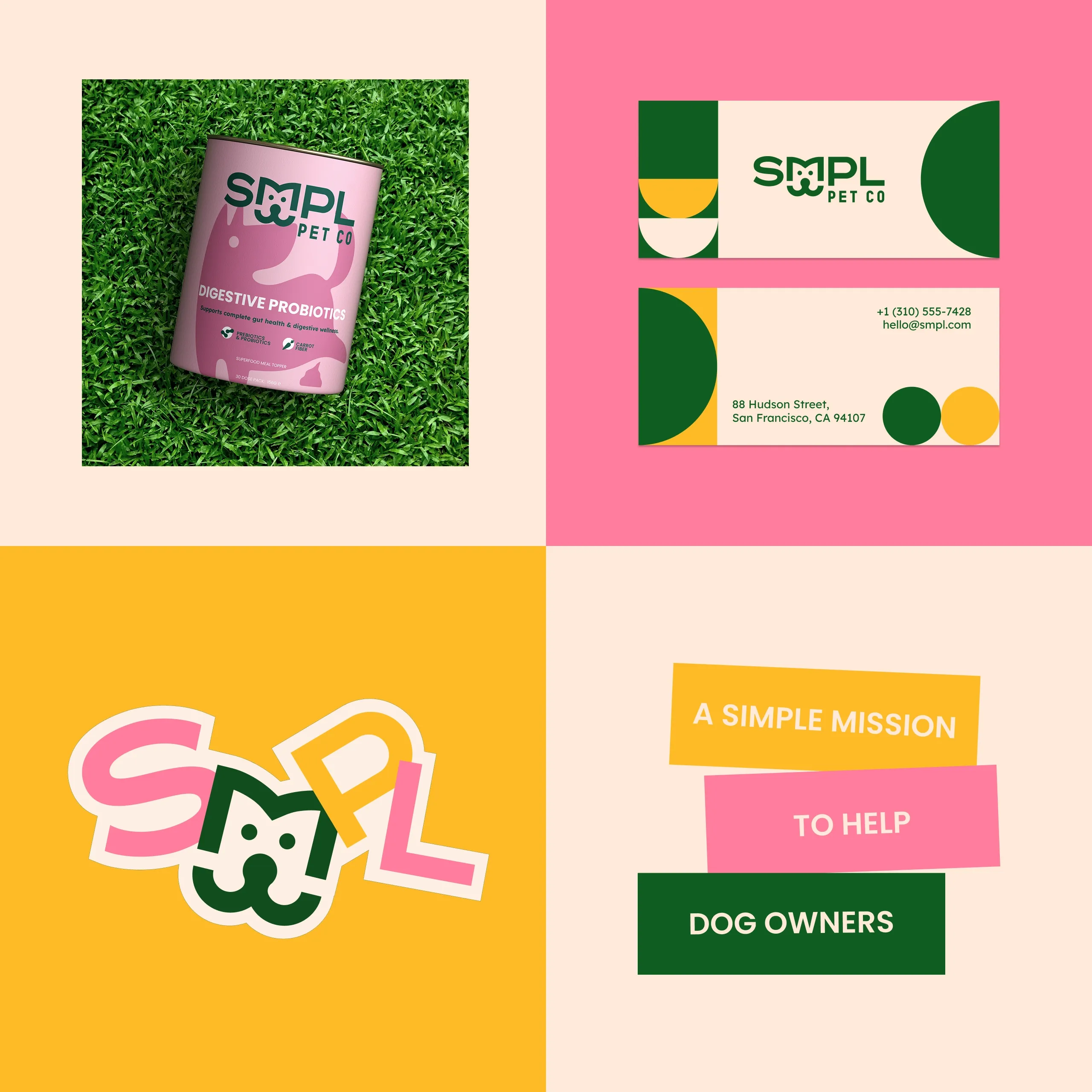 SMPL Pet Co. Pet Wellness Ingredients Layout