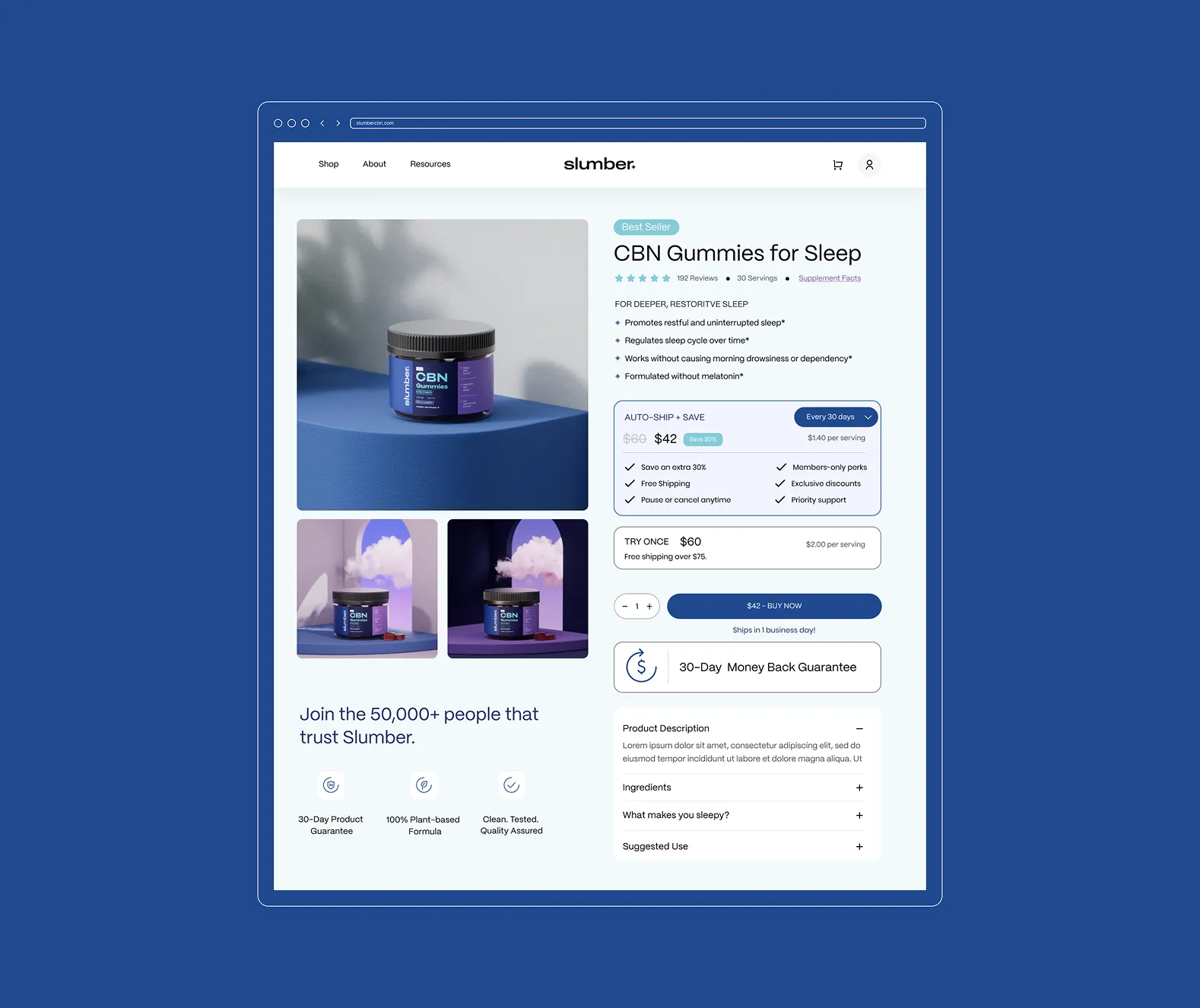 E-commerce supplement website design