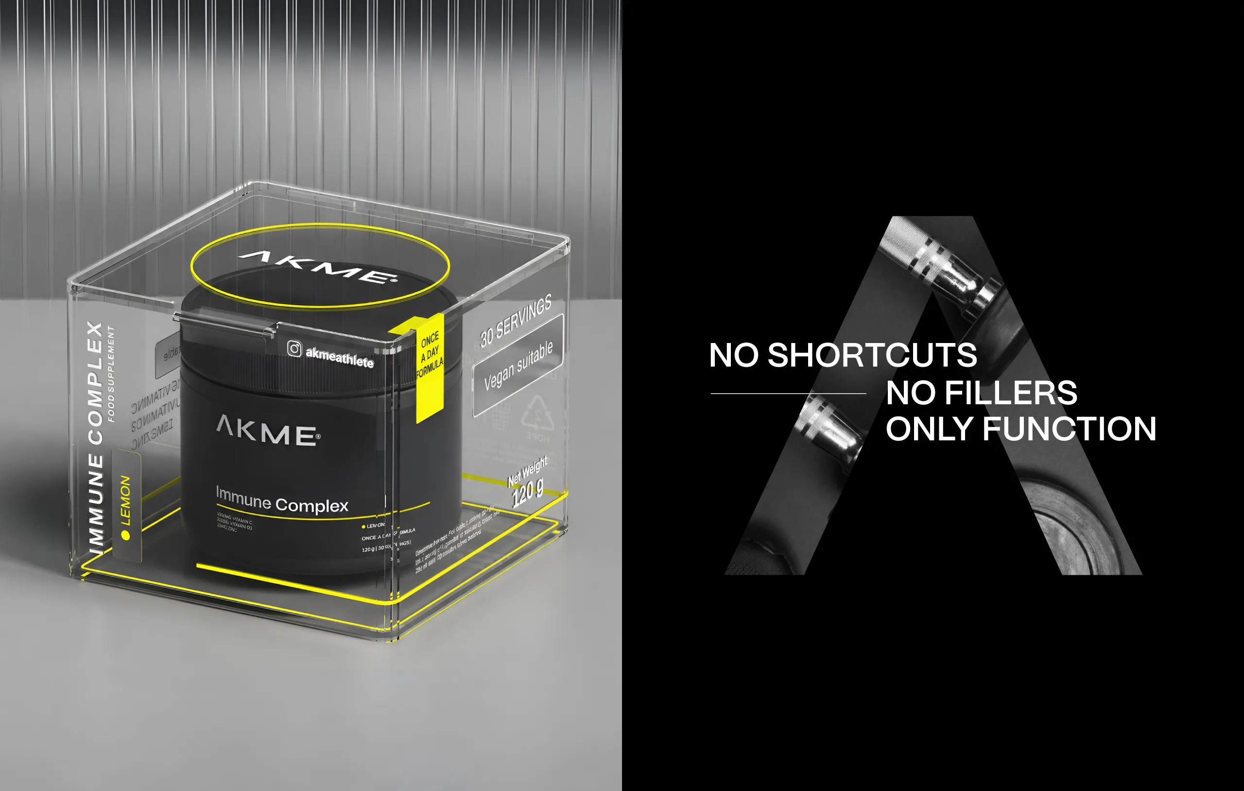 AKME Performance tub inside an acrylic cube