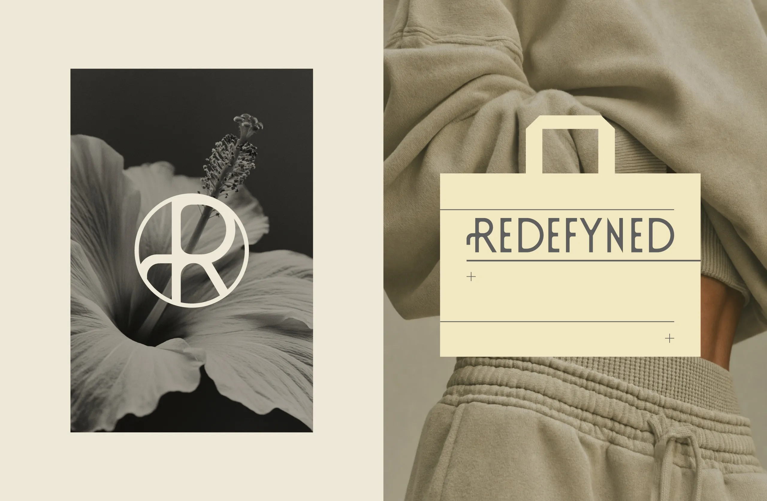 Redefyned logomark on a shopping bag