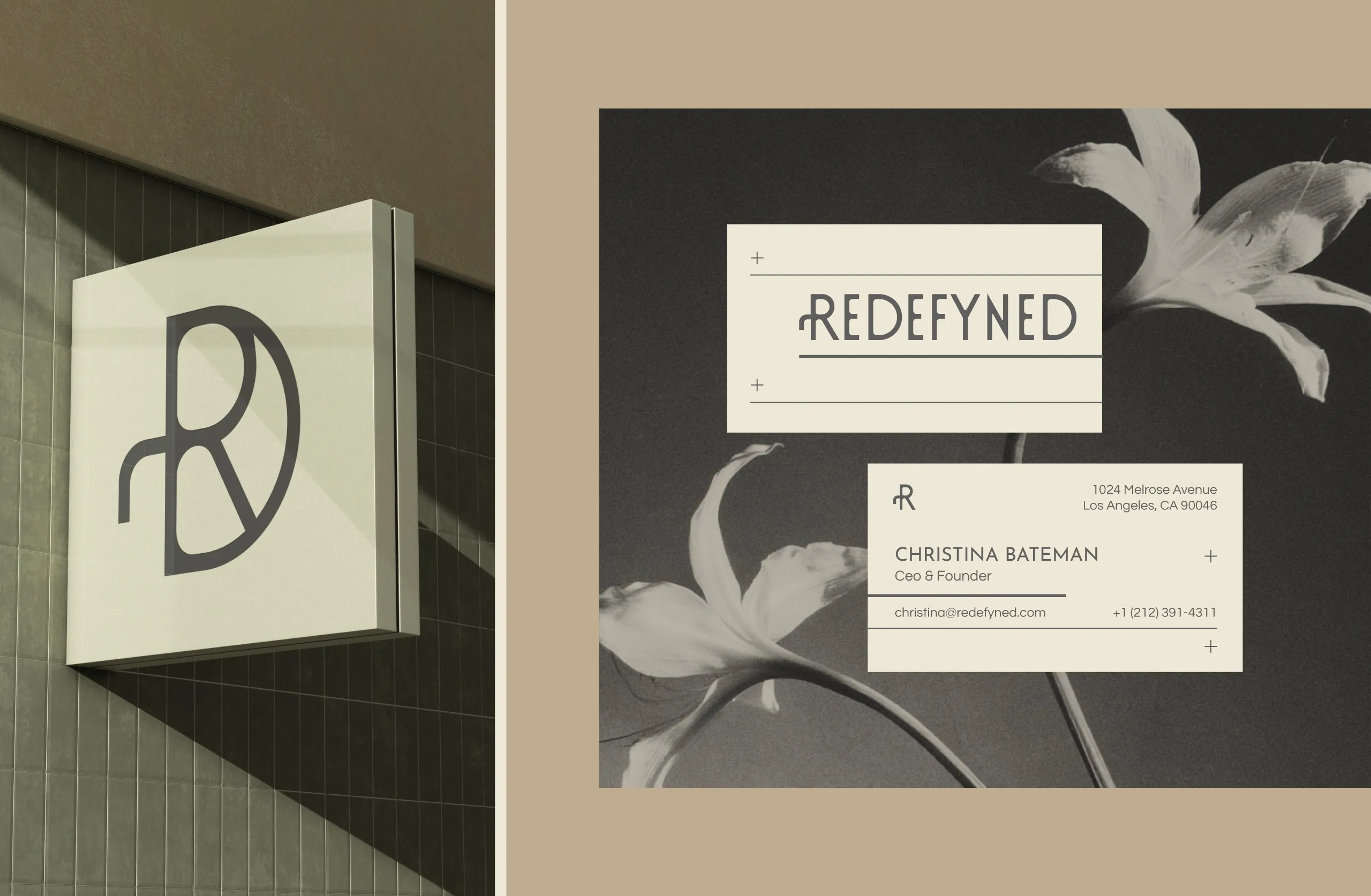 Redefyned logomark on a business card
