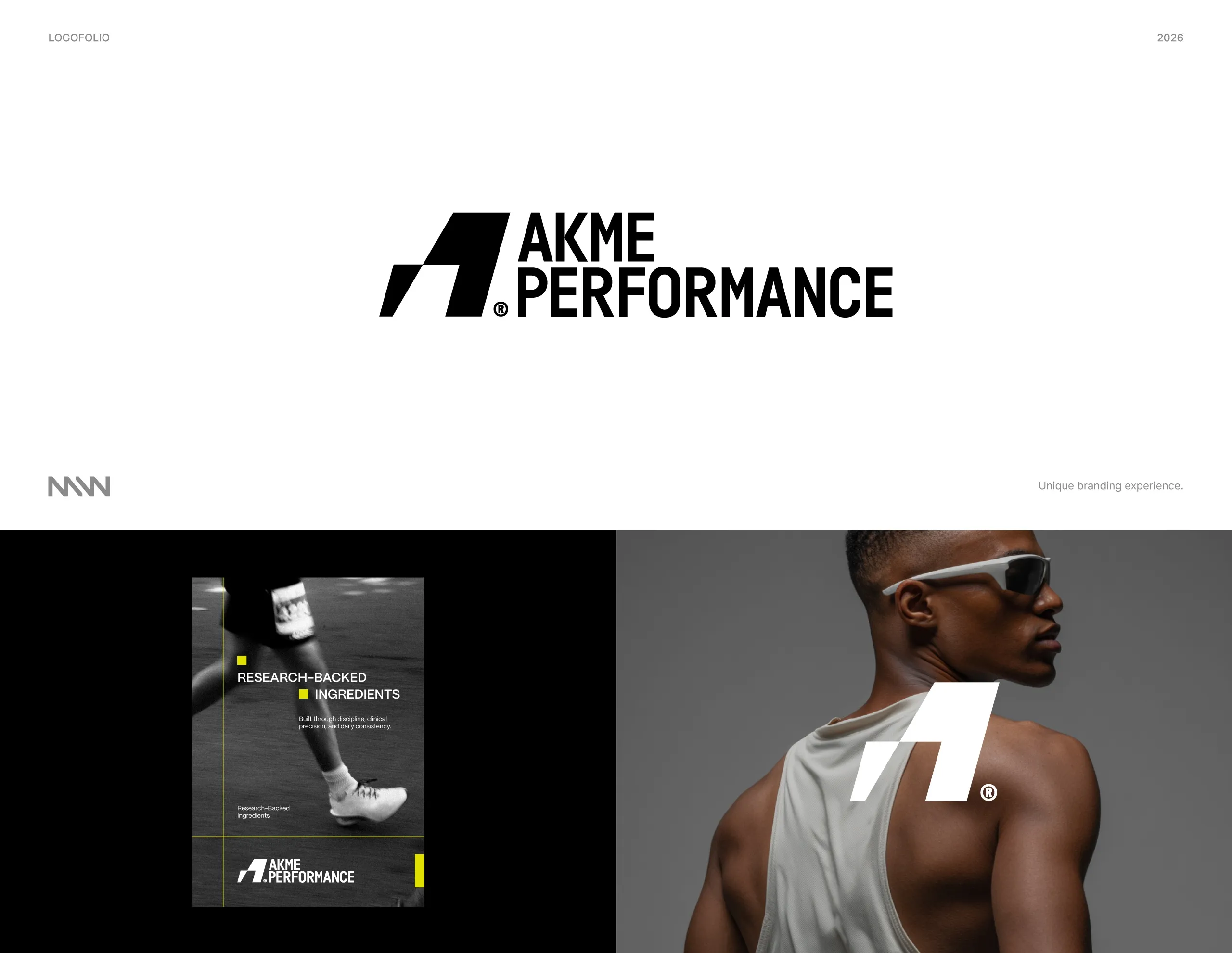 Akme Performance mark and logo application on sports packaging