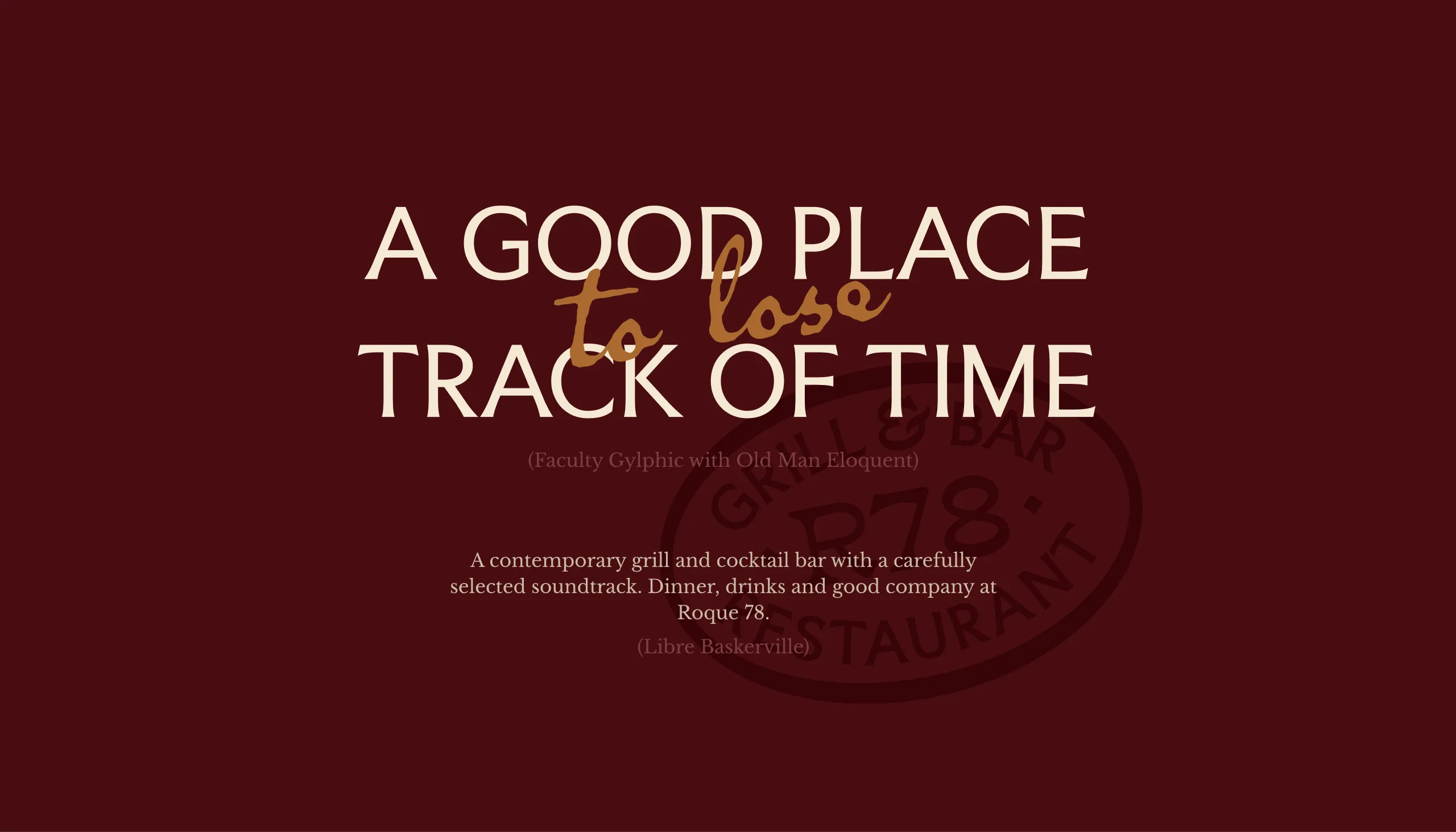 Roque 78 typography