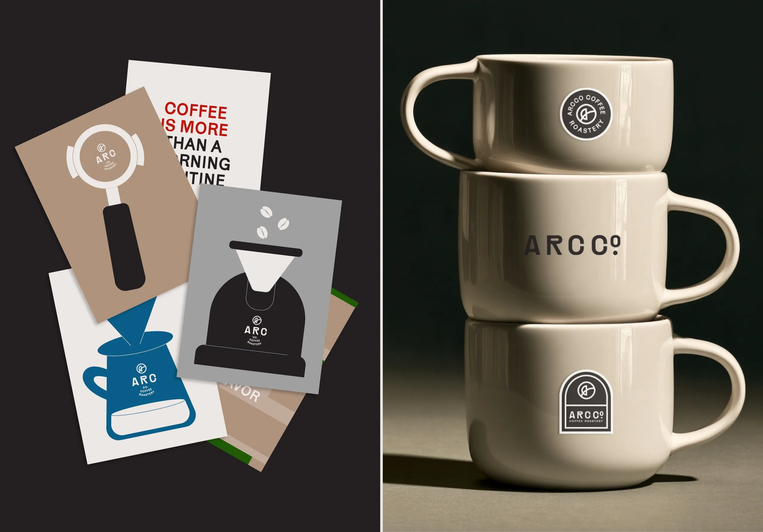 Arc Co Coffee Roastery card and mug