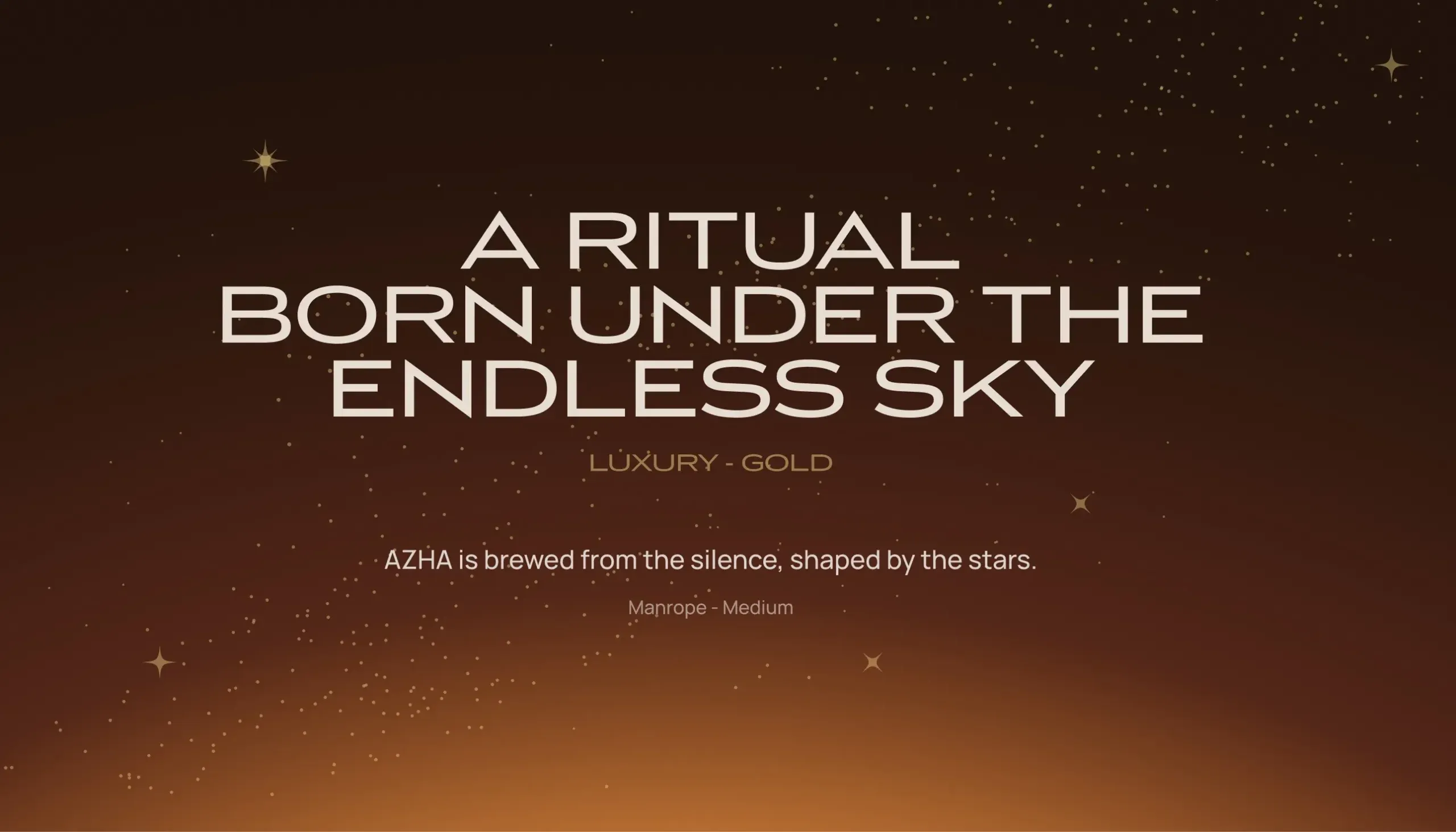 A Ritual Born Under the Endless Sky typographic poster for AZHA