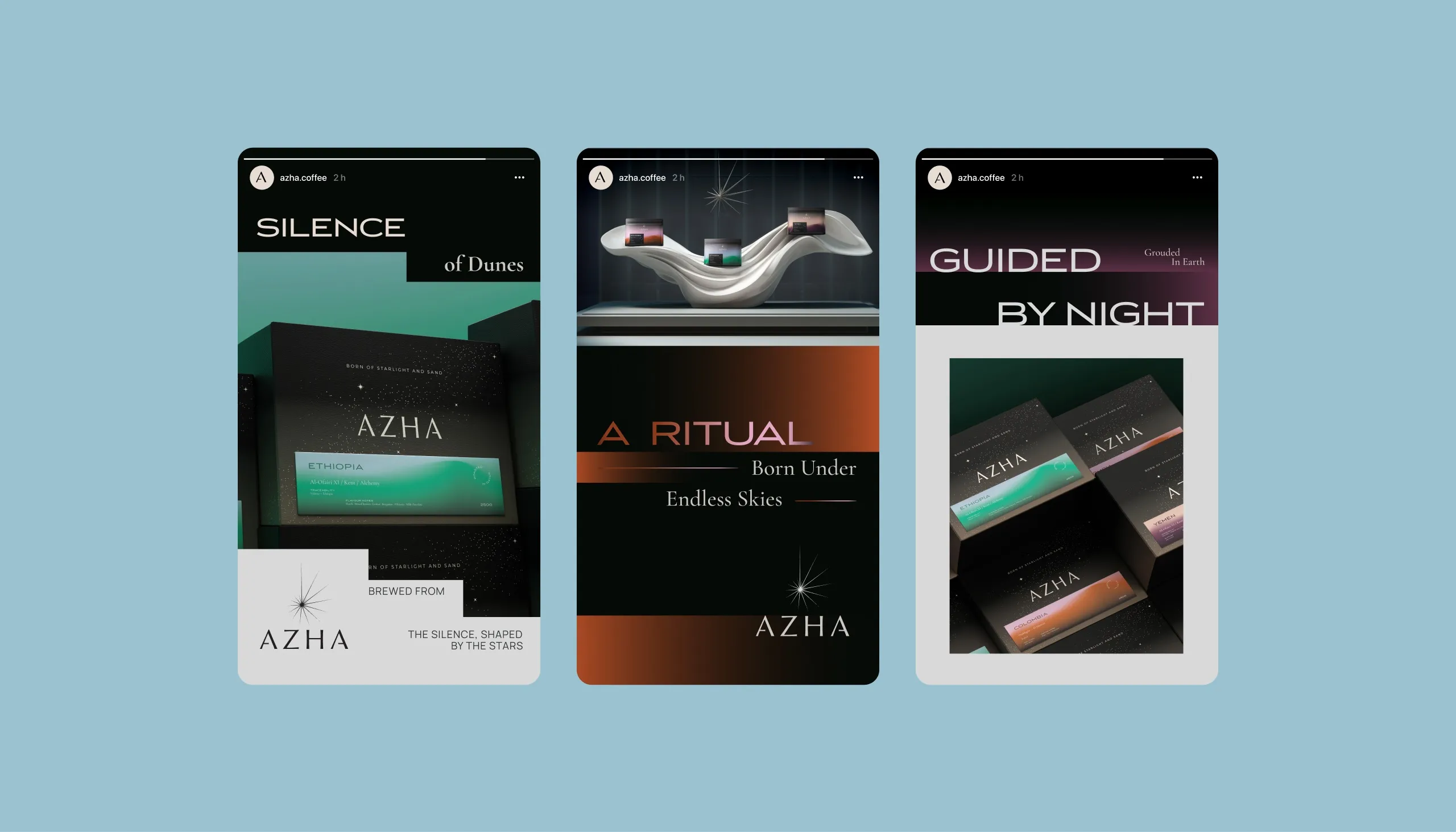 AZHA Instagram story designs