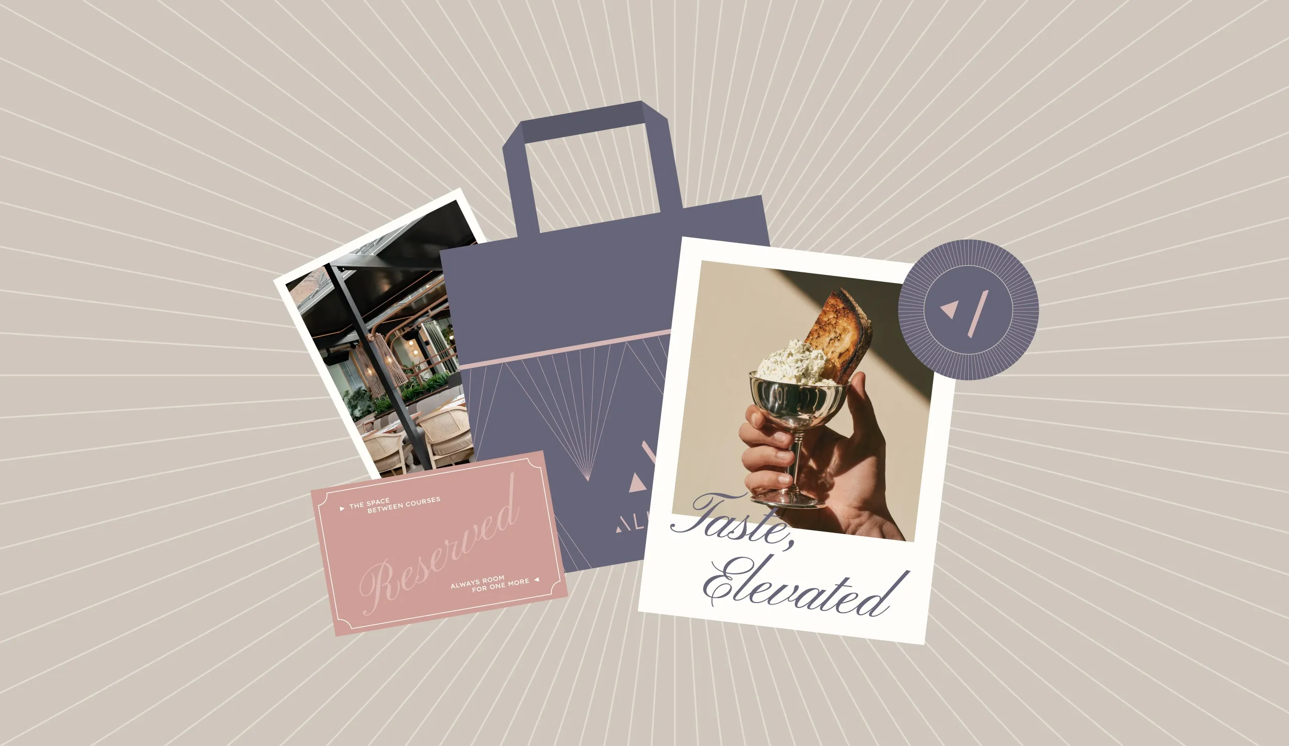 Alici's tote bag, reservation card and Taste Elevated photo cards