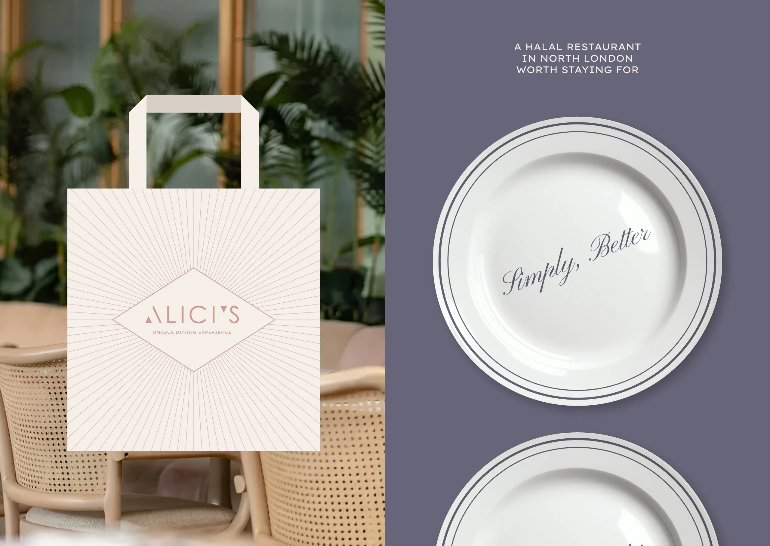 Alici's tote bag and Simply Better branded plates