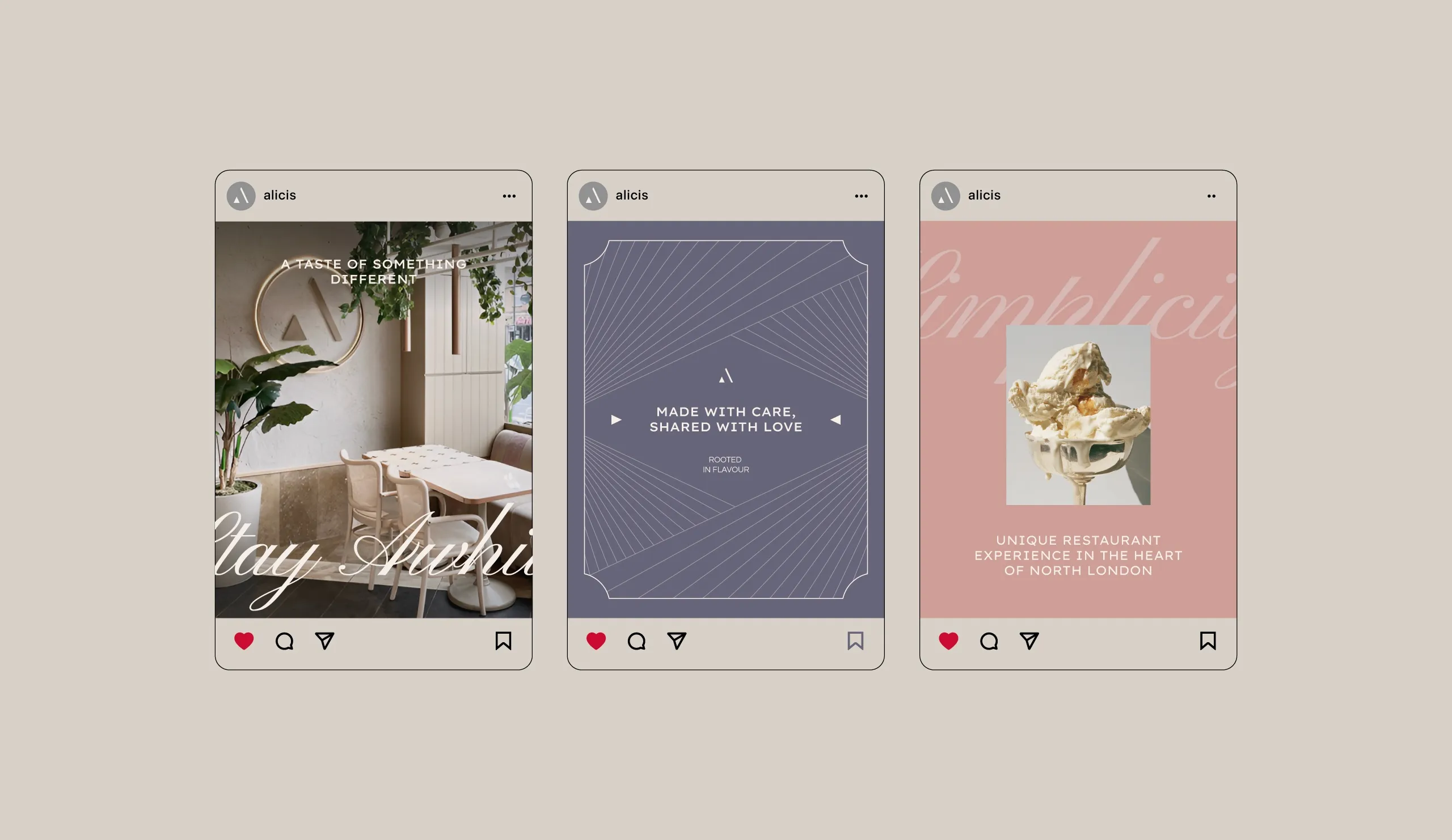 Alici's Instagram post designs