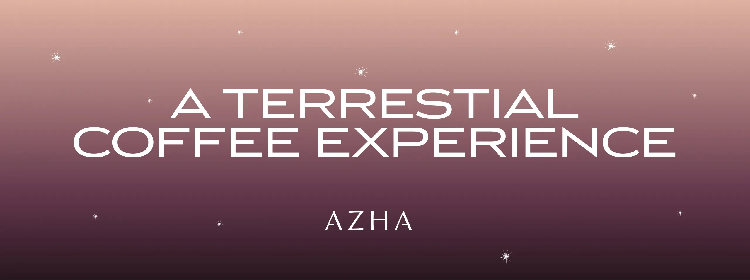 A Terrestrial Coffee Experience AZHA typographic banner